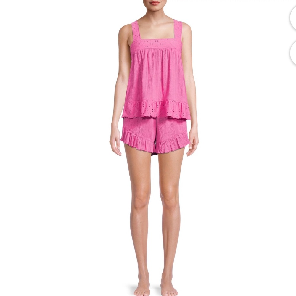 Secret Treasures Women's Knit Gauze Tank Top & Shorts Set, 2-Pieces